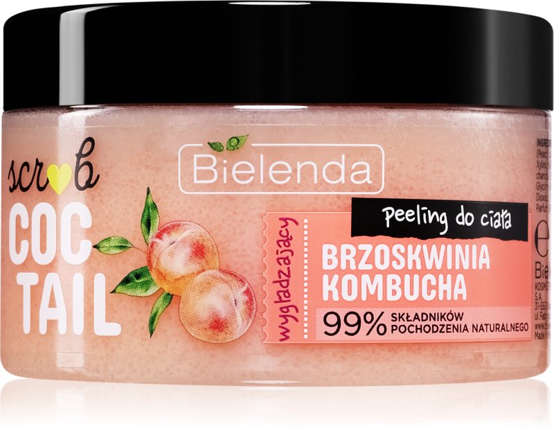 Bielenda Coctail Scrub Peach + Kombucha exfoliant pentru corp cu efect de hidratare 350 g