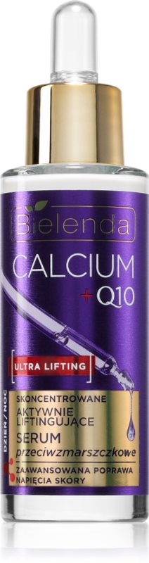 Bielenda Calcium + Q10 Concentrated actively lifting anti-wrinkle serum day/night Ser lifting pentru fermitatea contururilor feței ziua și noaptea 30 ml