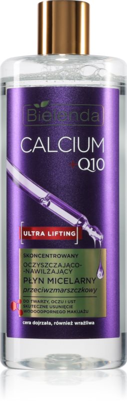Bielenda Calcium + Q10 Concentrated cleansing and moisturizing micellar fluid emulsie micelara pentru curatare cu efect antirid 500 ml