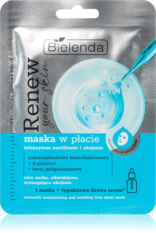 Bielenda Renew Your Skin mască textilă hidratantă 18 g