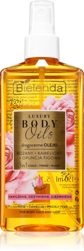 Bielenda Luxury Body Oils Rose + Camellia + Prickly Pear ulei pentru față, corp și păr 150 ml