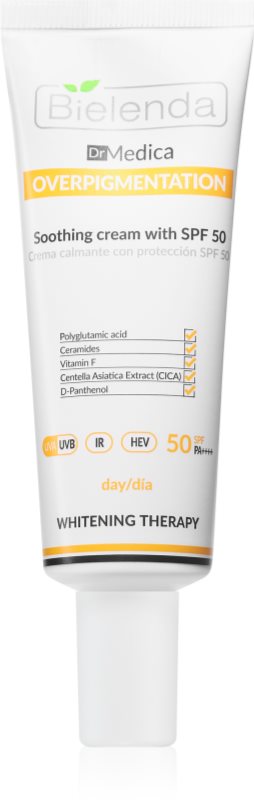 Bielenda Dr Medica Overpigmentation crema de zi calmanta SPF 50 50 ml