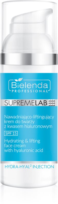 Bielenda Professional Supremelab Hydra-Hyal2 Injection 1,5% crema cu efect de lifting cu acid hialuronic SPF 15 50 ml