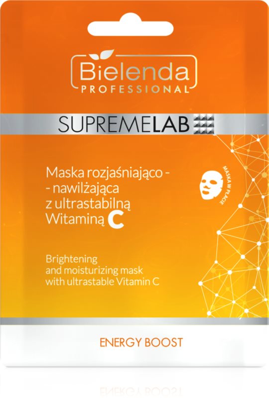 Bielenda Professional Supremelab Energy Boost mască textilă iluminatoare cu vitamina C 1 buc