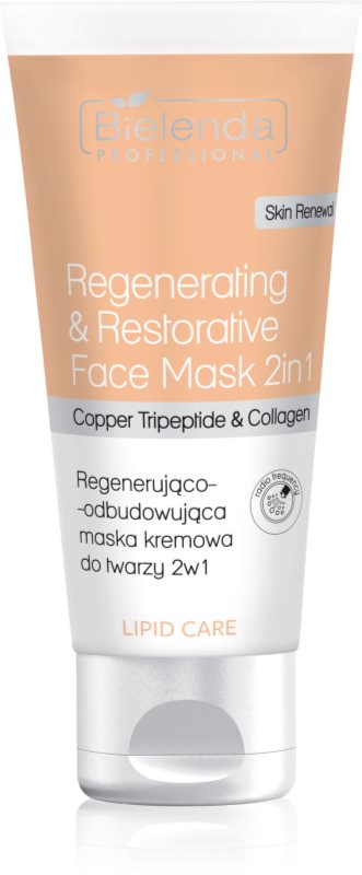 Bielenda Professional Lipid Care Regenerating & Restorative Face Mask 2in1 Mască facială regeneratoare cu colagen 150 ml