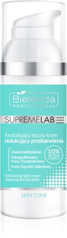 Bielenda Professional Supremelab Skin Tone exfoliant crema de noapte pentru piele cu hiperpigmentare 50 ml