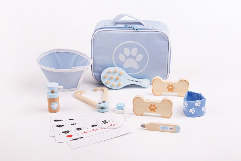 Bigjigs Toys Vet Set set de jucării din lemn 3 y+ 12 buc
