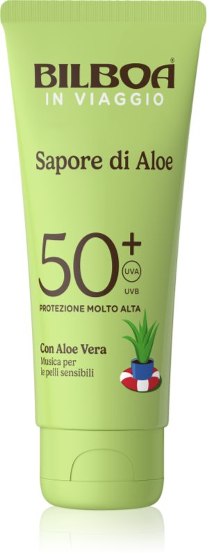 Bilboa Sapore di Aloe Travel cremă pentru plaja cu aloe vera SPF 50+ 75 ml