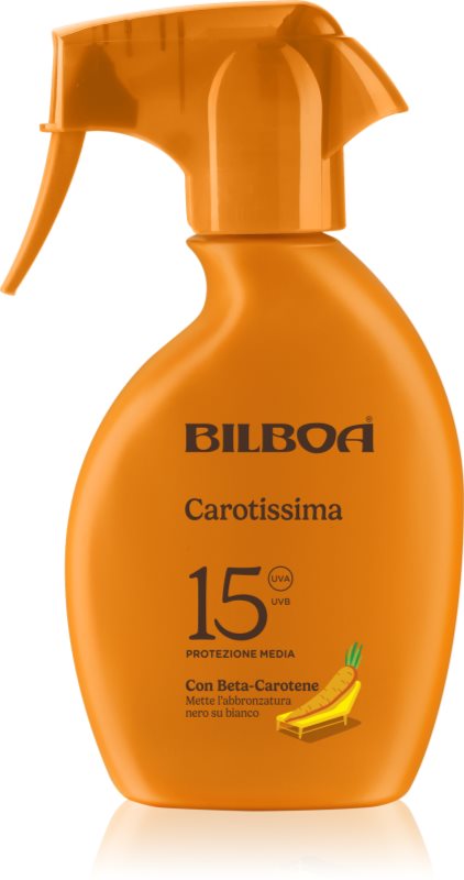 Bilboa Carotissima Trigger spray solar cu beta-caroten SPF 15 250 ml