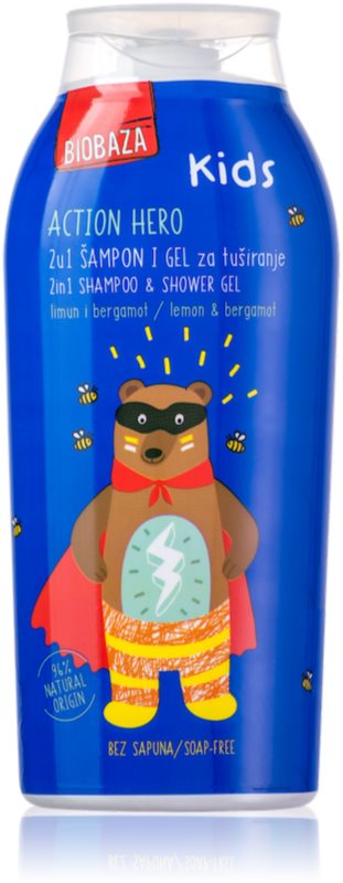 BIOBAZA Action Hero gel de dus pentru corp si par pentru copii 250 ml
