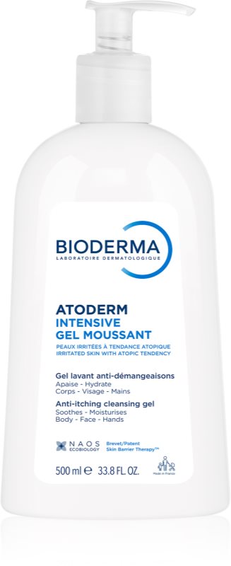 Bioderma Atoderm Intensive Gel Moussant gel spumant hranitor pentru piele foarte sensibila sau cu dermatita atopica