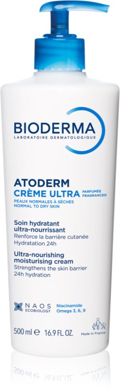 Bioderma Atoderm Créme Ultra Cremă nutritivă de corp pentru piele normală, sensibilă și uscată produs parfumat 500 ml