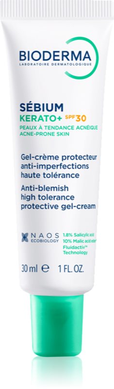 Bioderma Sébium Kerato+ SPF30 crema gel pentru ten acneic SPF 30 30 ml