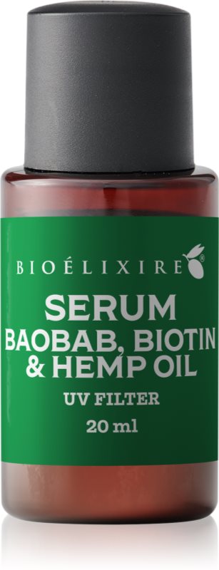 Bioélixire Serum Baobab, Biotin & Hemp Oil ser pentru parul deteriorat si fragil cu filtru UV 20 ml