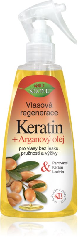 Bione Cosmetics Keratin + Argan balsam pentru regenerarea părului pentru păr 260 ml