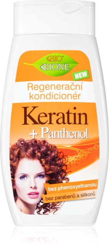 Bione Cosmetics Keratin + Panthenol balsam regenerator pentru păr 260 ml