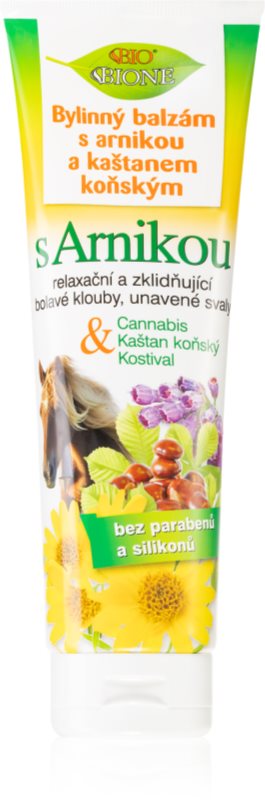 Bione Cosmetics Cannabis with Arnica balsam vegetal cu arnică și extract de castan 300 ml