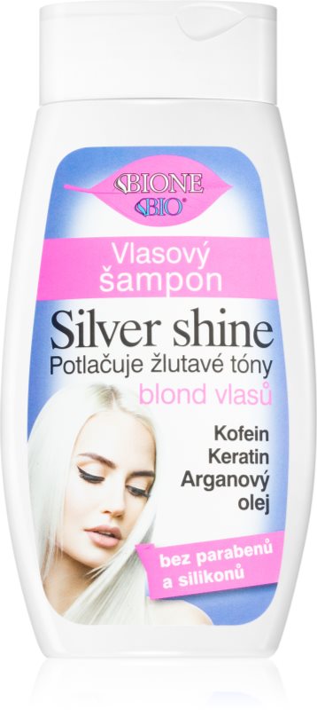 Bione Cosmetics Silver Shine șampon pentru neutralizarea tonurilor de galben 260 ml
