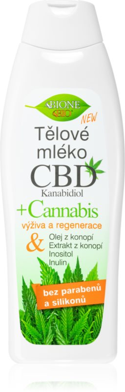 Bione Cosmetics Cannabis CBD lotiune de corp hranitoare cu CBD 500 ml