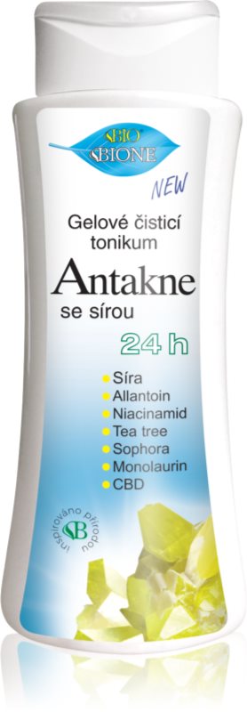 Bione Cosmetics Antakne tonic pentru curățarea tenului cu sulf 255 ml