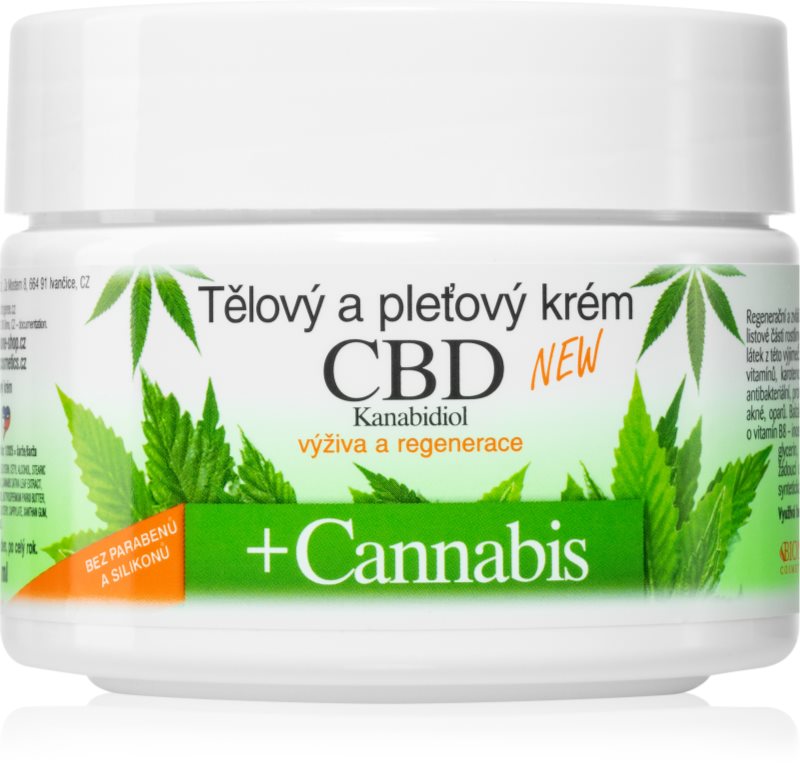 Bione Cosmetics Cannabis CBD Cremă nutritivă pentru față și corp cu CBD 260 ml