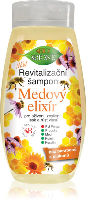Bione Cosmetics Honey Elixir sampon revitalizant pentru păr 260 ml