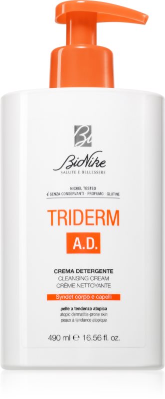 BioNike Triderm A. D. cremă de curățare pentru piele atopica 490 ml