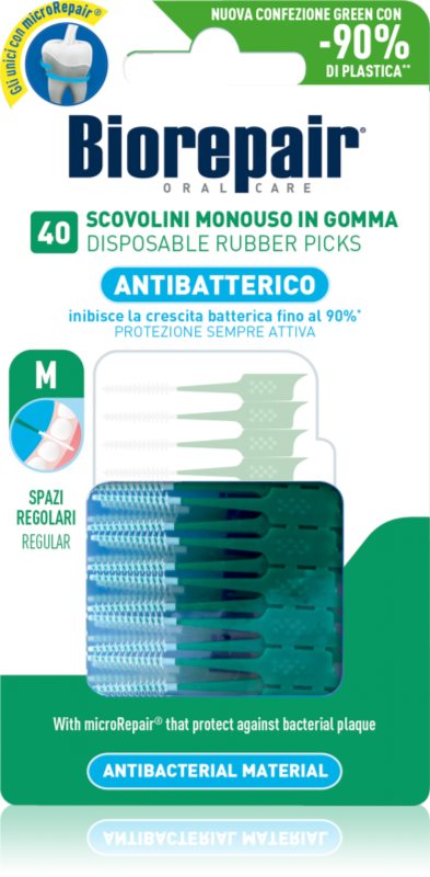 Biorepair Rubber Picks Regular scobitoare Green - Regular 40 buc