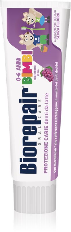 Biorepair Kids 0-6 Grape Pasta de dinti pentru copii. pentru refacerea smaltului dintilor Grape 50 ml