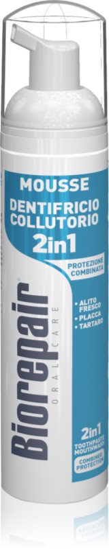 Biorepair Combined Protection 2v1 spumă de gură 2 în 1 pentru curățarea dinților și a gingiilor fără periuță de dinți și apă pentru dinti 75 ml