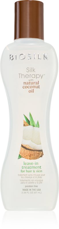 Biosilk Silk Therapy Natural Coconut Oil tratament de hidratare fara clatire de par si de corp