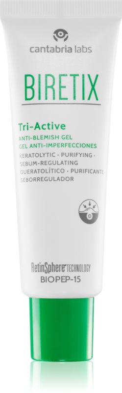Biretix Treat Tri Active Gel gel topic pentru acnee pentru reglarea cantitatii de sebum. 50 ml