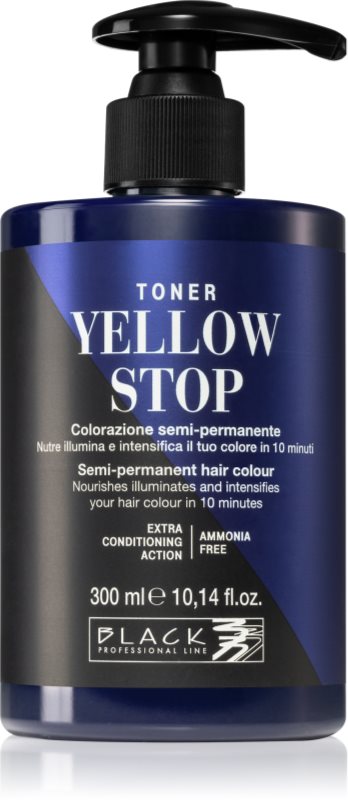 Black Professional Line Yellow Stop toner pentru neutralizarea tonurilor de galben 300 ml