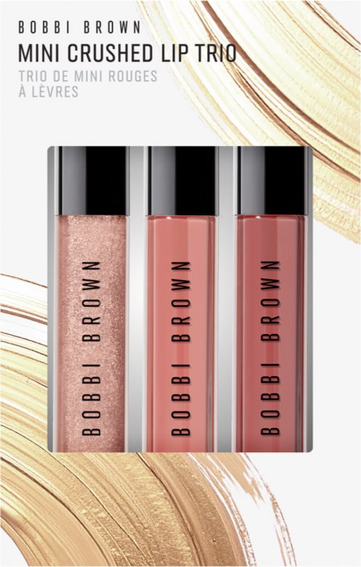 Bobbi Brown Holiday Mini Crushed Lip Trio set cadou de buze culoare Bare Sparkle / Force of Nature / In the Buff