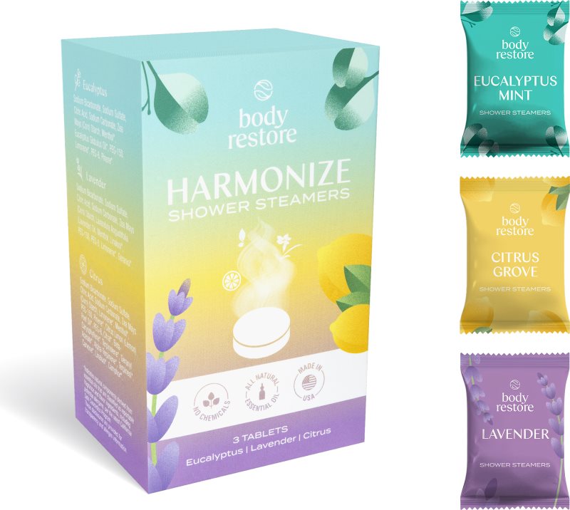 Body Restore Harmonize Shower Steamers tablete pentru duș amestec 3 buc