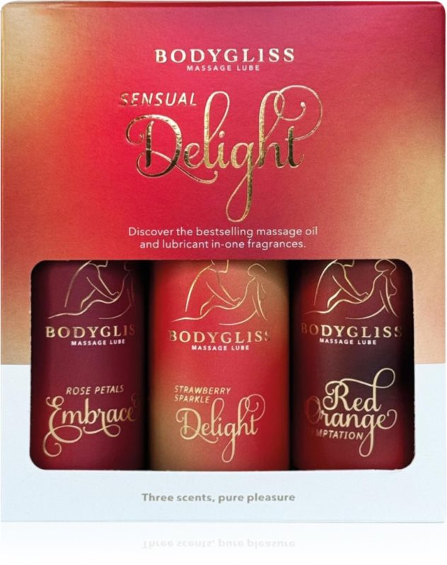 BodyGliss Sensual Delight Travel Edition ulei de masaj pe bază de silicon set cadou 3x50 ml