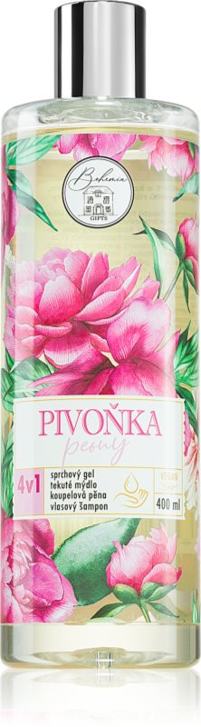 Bohemia Gifts & Cosmetics Flower Line Peony gel de duș pentru corp și păr 400 ml