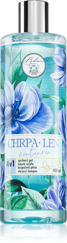 Bohemia Gifts & Cosmetics Flower Line Centaurea gel de duș pentru corp și păr 4 in 1 400 ml