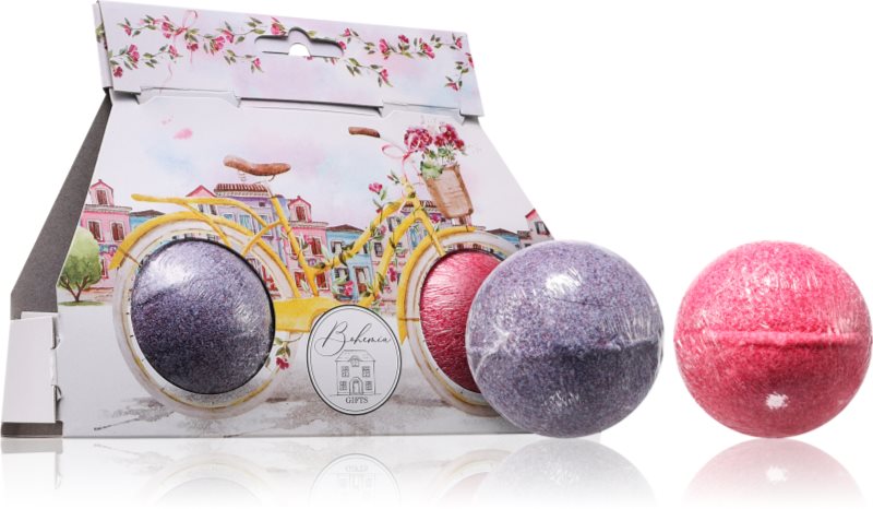 Bohemia Gifts & Cosmetics Bath Bombs Bicycle bile eferverscente pentru baie parfum Lavender + Rosehip & Rose 2x110 g