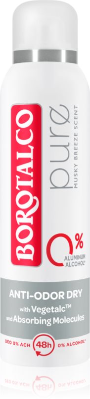 Borotalco Pure Deodorant Spray fara continut de aluminiu 48 de ore parfum Musky Breeze 150 ml