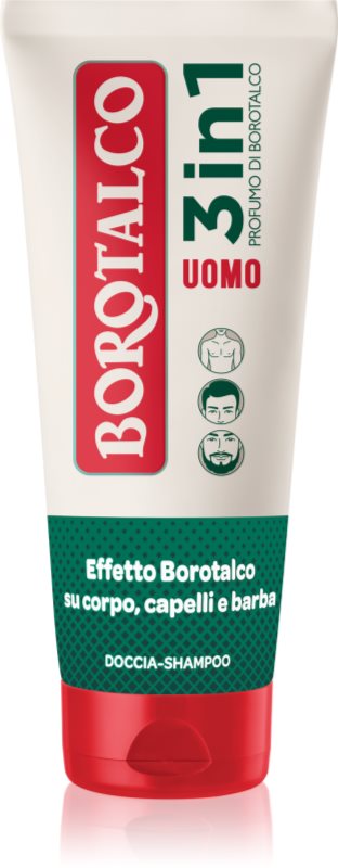 Borotalco MEN 3 in 1 Gel de duș pentru bărbați pentru față, corp și păr parfum Unique Scent of Borotalco 200 ml