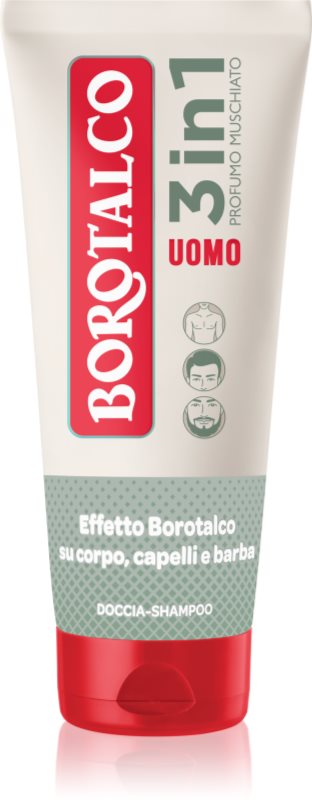 Borotalco MEN 3 in 1 Gel de duș pentru bărbați pentru față, corp și păr parfum Musk 200 ml