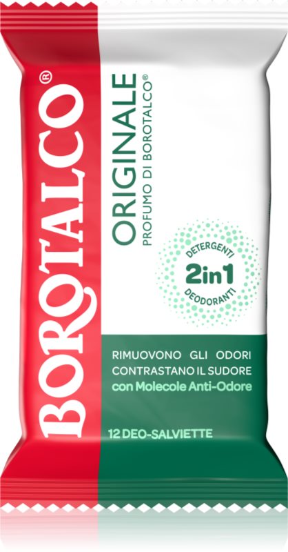 Borotalco Original Servetele umede cu efect revigorant pentru picioare, corp și axile 12 buc
