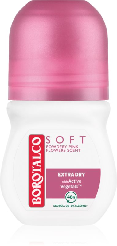 Borotalco Soft Talc & Pink Flower deodorant roll-on fară alcool 50 ml