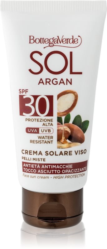 Bottega Verde Sol Argan cremă pentru plaja pentru ten gras și mixt SPF 30 50 ml