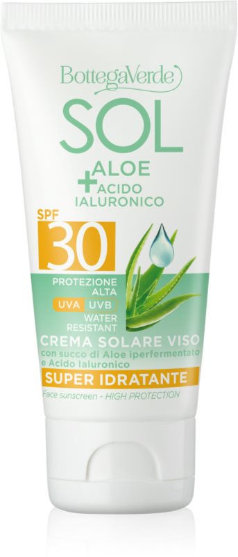 Bottega Verde Sol Aloe crema de soare pentru fata cu aloe vera SPF 30 50 ml