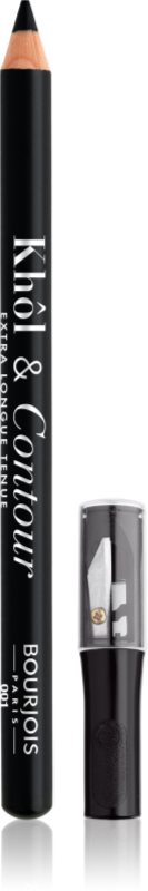 Bourjois Khôl & Contour Extra Longue Tenue dermatograf persistent cu ascutitoare culoare 001 Noir-issime 1,2 g