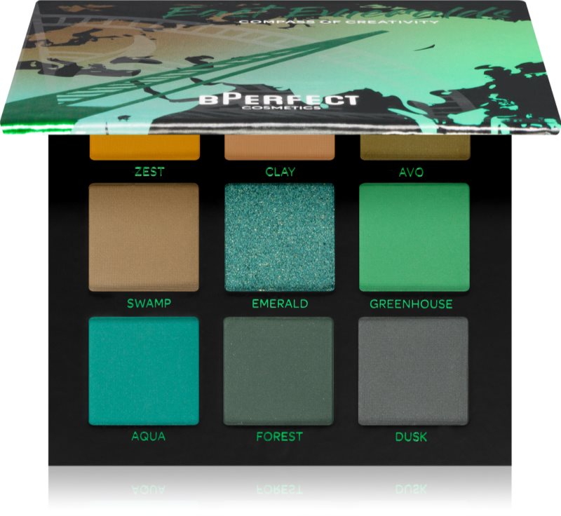 BPerfect Compass of Creativity paletă cu farduri de ochi culoare East Emeralds 110 g