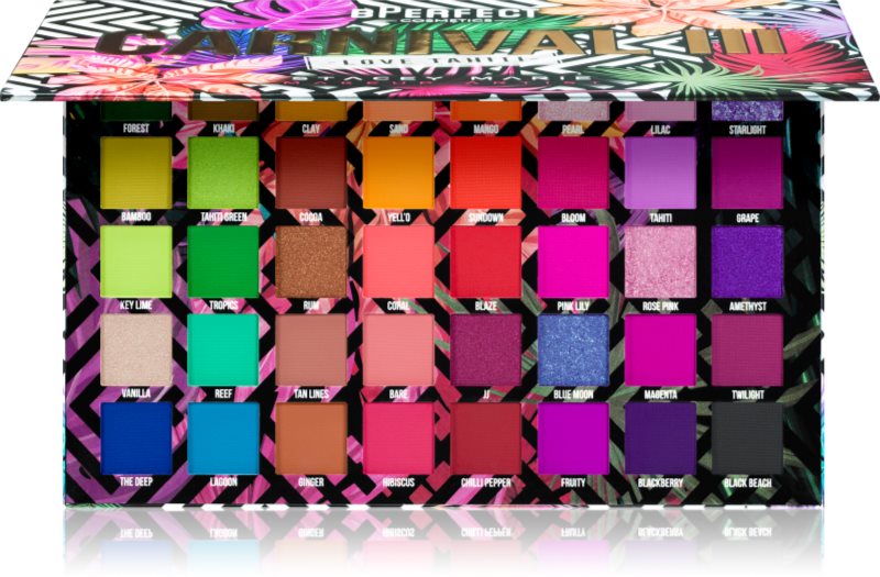 BPerfect Carnival III Love Tahiti paletă cu farduri de ochi 64 g
