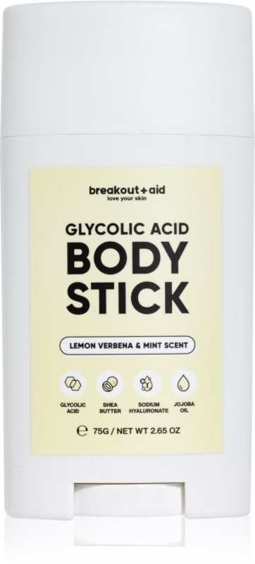 breakout + aid Glycolic Acid stick exfoliant pentru corp cu acid glicolic 75 g